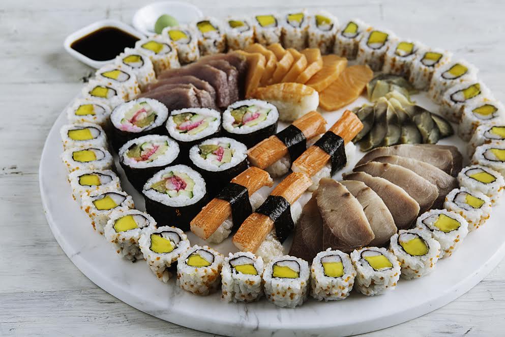 Christmas shopping at Rustan's Supermarket Assorted sushi and sashimi platter for P2400.