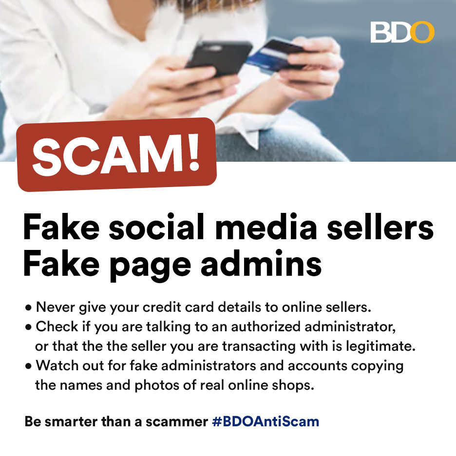 BDO warns against fake social media sellers