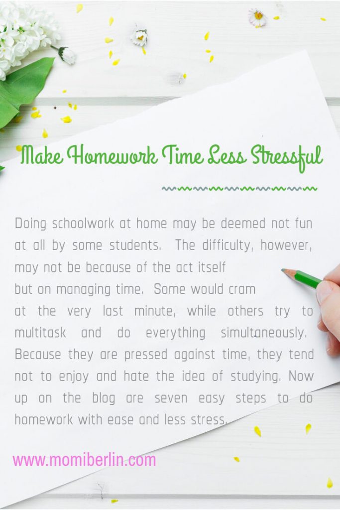 Make Homework Time Less Stressful