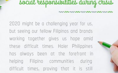 Haier Philippines upholds social responsibilities during crisis