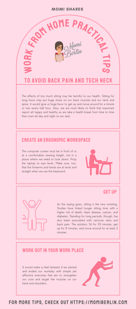 Work from home practical tips to avoid back pain and tech neck
