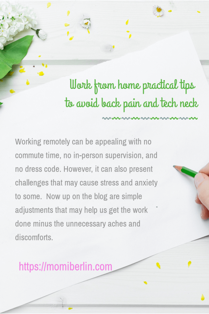 Work from home practical tips to avoid back pain and tech neck