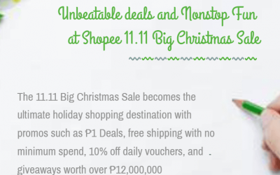 Unbeatable deals and Nonstop Fun at Shopee 11.11 Big Christmas Sale