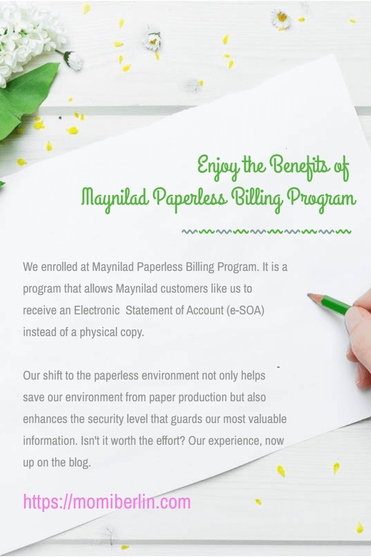 Enjoy the Benefits of Maynilad Paperless Billing Program Momi Berlin
