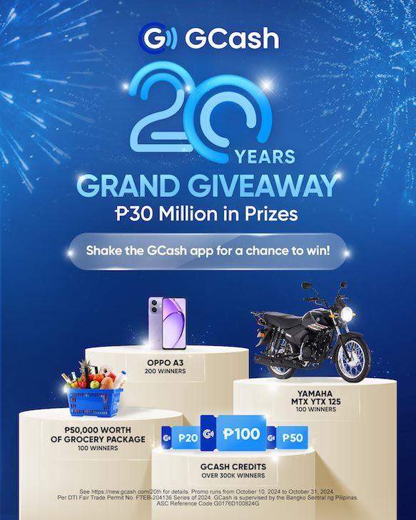 GCash Turns 20: Join the Celebration and Win up to P30 Million in Prizes!