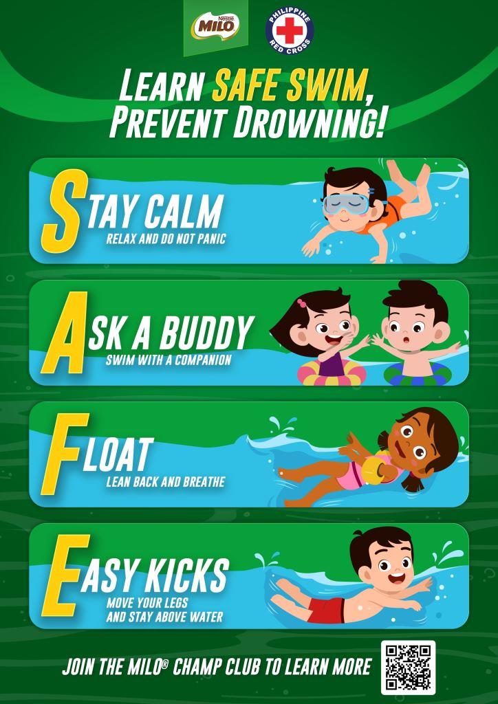 MILO and Philippine Red Cross Mark World Drowning Prevention Day with SAFE Swim Program